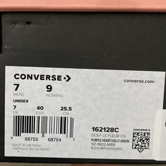 Mens 7 Golf le Fleur green & purple converse - Picture 4 of 4